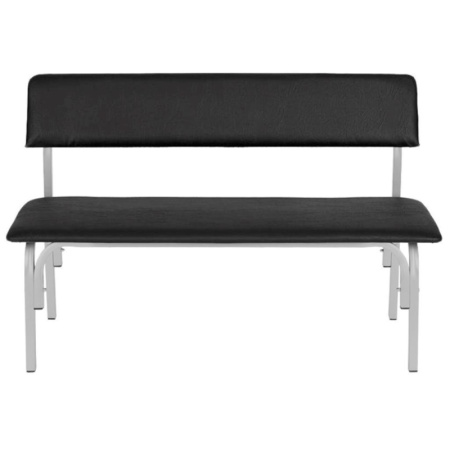 Банкетка UD_Астрид+ БМ9 со спин 3хм каркас серый ral 9006М, к/з чер. K01