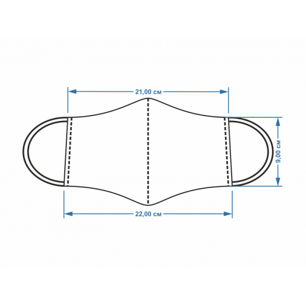 Маска текстильная многоразовая защитная черная (12 шт./уп.) М1