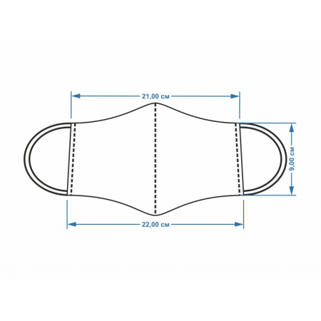 Маска текстильная многоразовая защитная черная (12 шт./уп.) М1