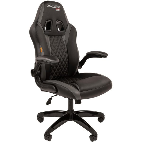 Кресло VT_CHAIRMAN GAME 15 экокожа черный/сер