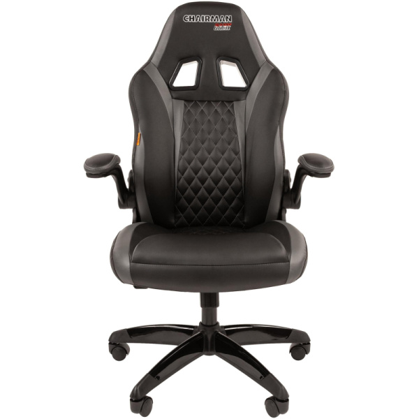 Кресло VT_CHAIRMAN GAME 15 экокожа черный/сер