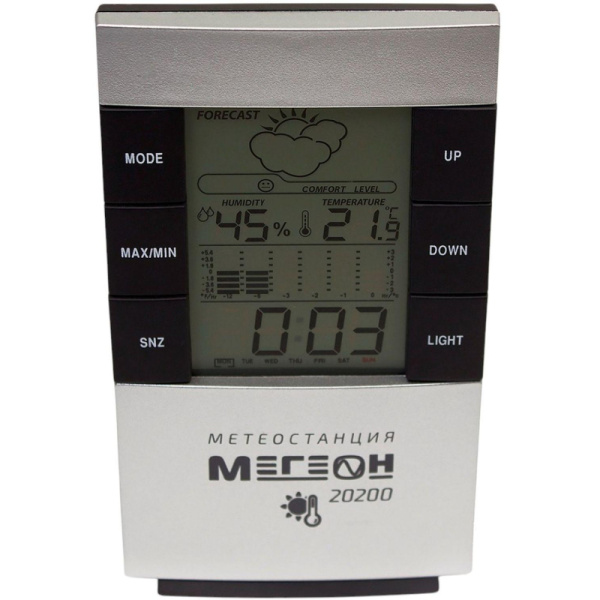 Термогигрометр настольный цифровой МЕГЕОН 20200