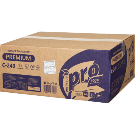 Бумага туалетная д/дисп Protissue 2сл 250лист 40 пачек в уп С249