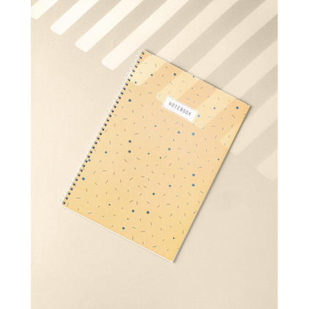 Бизнес-тетрадь Flakes yellow обложка УФ лак, спираль, А4, 48л, клетка