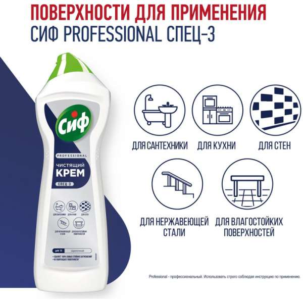 Универсальное чистящее средство Cif Professional Актив крем Фреш 750мл