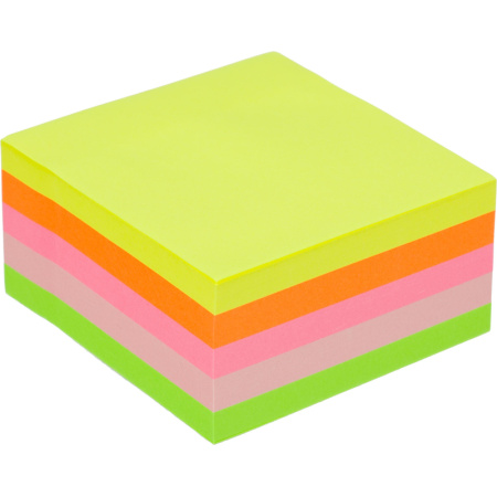 Стикеры ATTACHE Simple куб 76х76 радуга 400 л 5 цветов неон