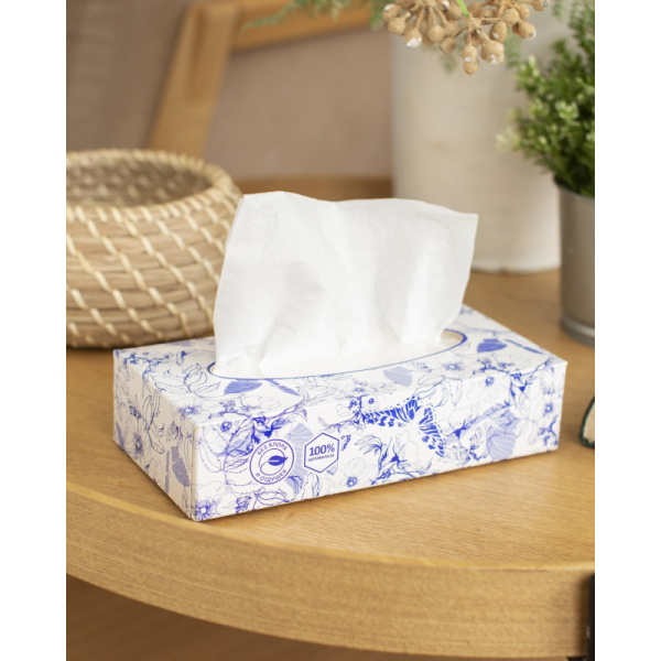 Салфетки косметические Luscan белые 2сл 100шт/уп_НСК