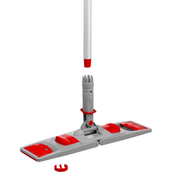 Держатель МОПа универс/зажимы, пластик LuscanProf  40х11см, серый/красный