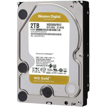 Жесткий диск Western Digital GOLD 2TB, SATA, 7200rpm, 128MB(WD2005FBYZ)