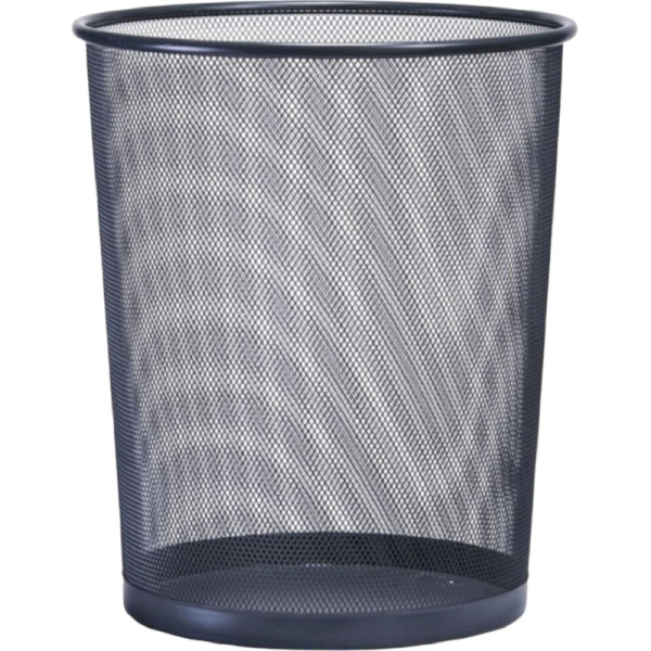 Корзина для мусора круглая Luscan метал cетка 12,3 л черная