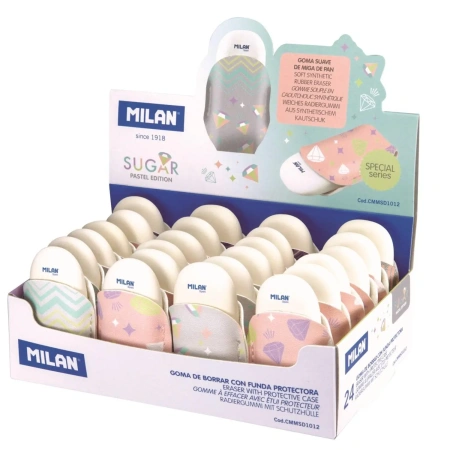 Ластик каучуковый Milan Pastel Sugar Diamond, CMMSD1012 в чехле