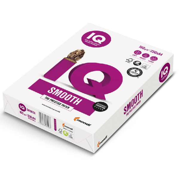 Бумага для цв.лазер.печ. IQ Smooth (А4, 160 г/кв.м, 250л)