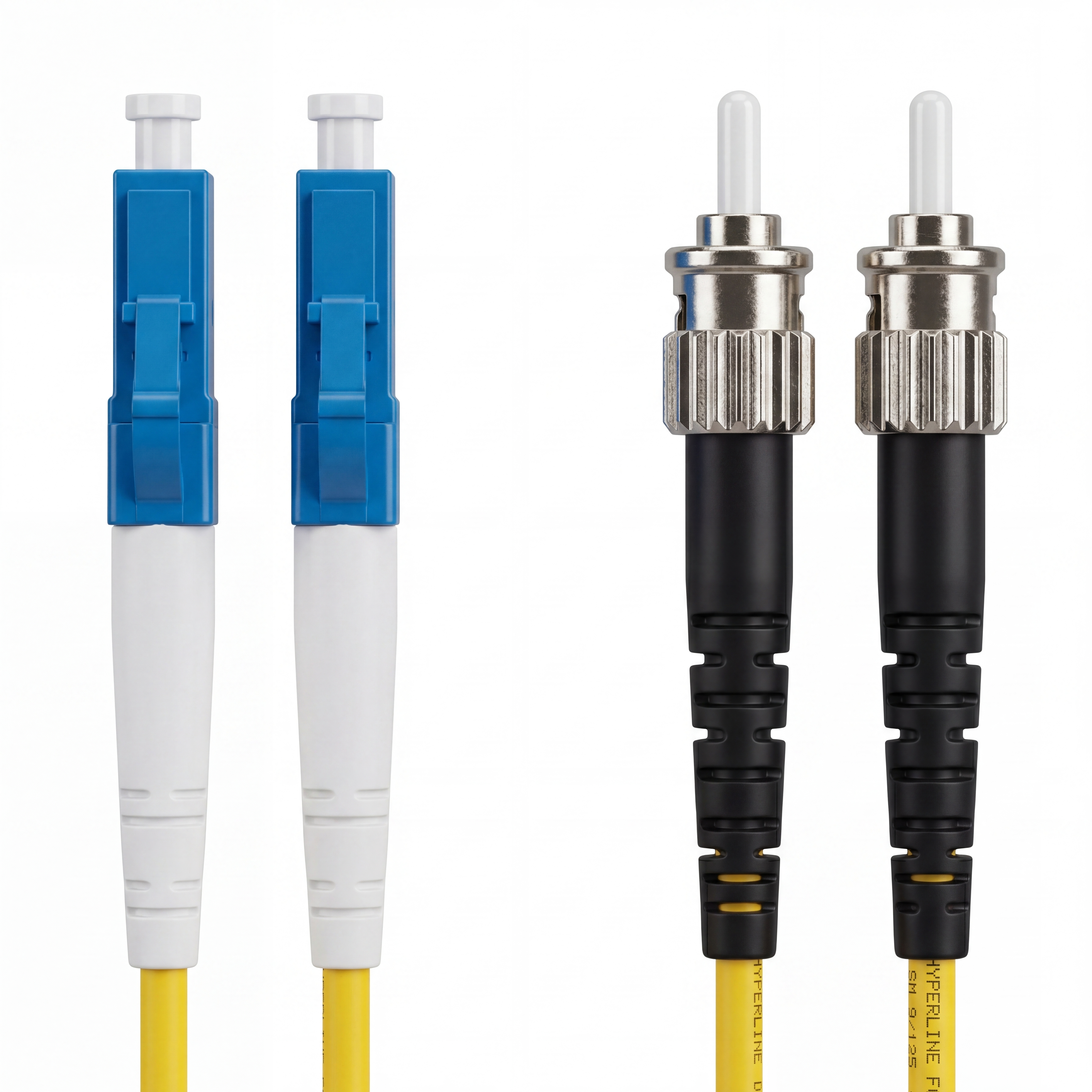 Hyperline FC-D2-9-LC/UR-ST/UR-H-10M-LSZH-YL Патч-корд волоконно-оптический (шнур) SM 9/125 (OS2), LC-ST, UPC, duplex, 2.0 мм, LSZH, 10 м
