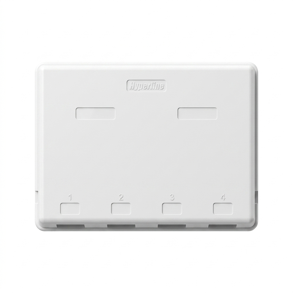 Hyperline SBB3-4-WH Корпус настенной розетки для установки 4-х вставок типа Keystone Jack, белый