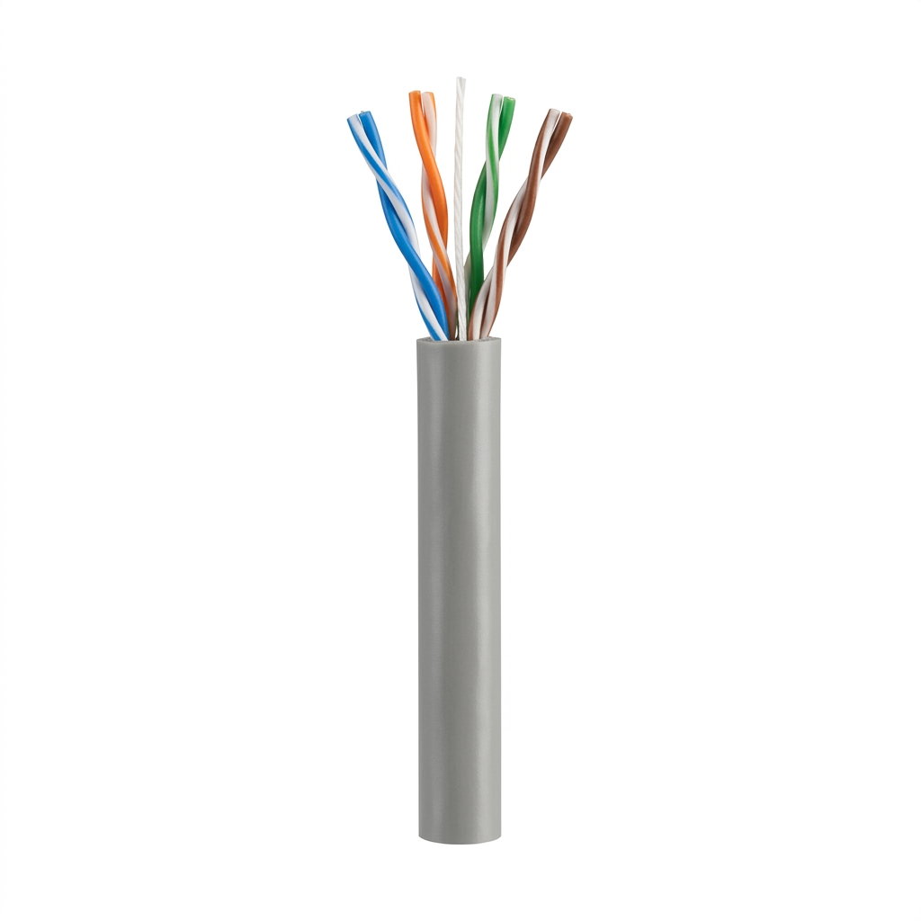Hyperline UUTP4-C5E-P24-IN-LSZH-GY-305 (305 м) Кабель витая пара, неэкранированный U/UTP, категория 5e, 4 пары 24 AWG, 4х2х0,60 мм, многопроволочные жилы, LSZH, нг(А)-HF, внутренний -40°C – +75°C, серый