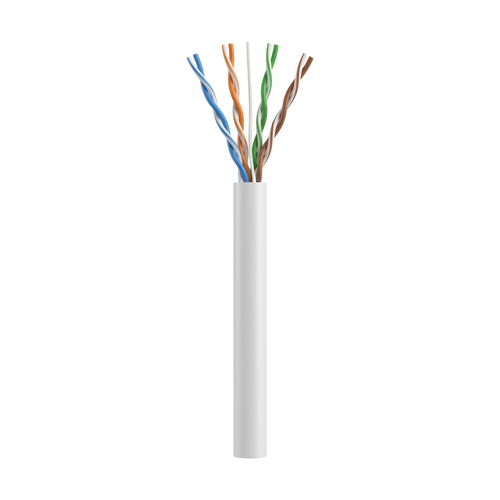 Hyperline UUTP4-C5E-S24-IN-LSZH-WH-305 (305 м) Кабель витая пара, неэкранированный U/UTP, категория 5e, 4 пары 24 AWG, 4х2х0,51 мм, однопроволочные жилы, LSZH, нг(А)-HF, внутренний -40°C – +75°C, белый, системная гарантия 25 лет