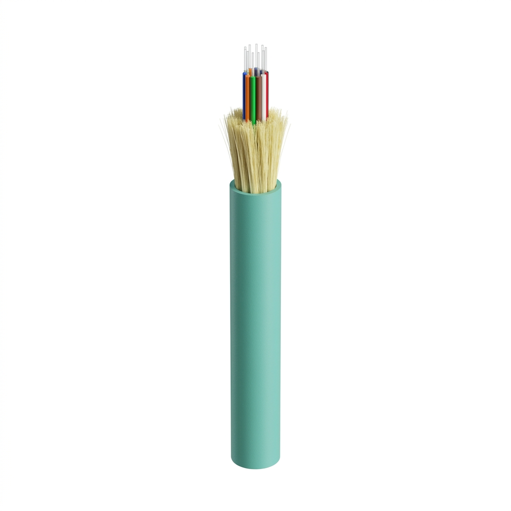 Hyperline FO-DT-IN-503-12-LSZH-AQ Кабель волоконно-оптический многомодовый 50/125 (OM3), 12 волокон, плотное буферное покрытие (tight buffer), LSZH, нг(А)-HF, внутренний -40°C – +70°C, голубой (aqua)