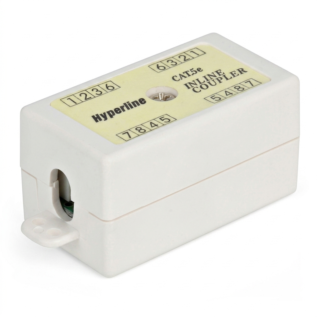 Hyperline CA-IDC-C5e-SH-F-WH Проходной адаптер (coupler), Dual IDC, категория 5e, 4 пары, экранированный