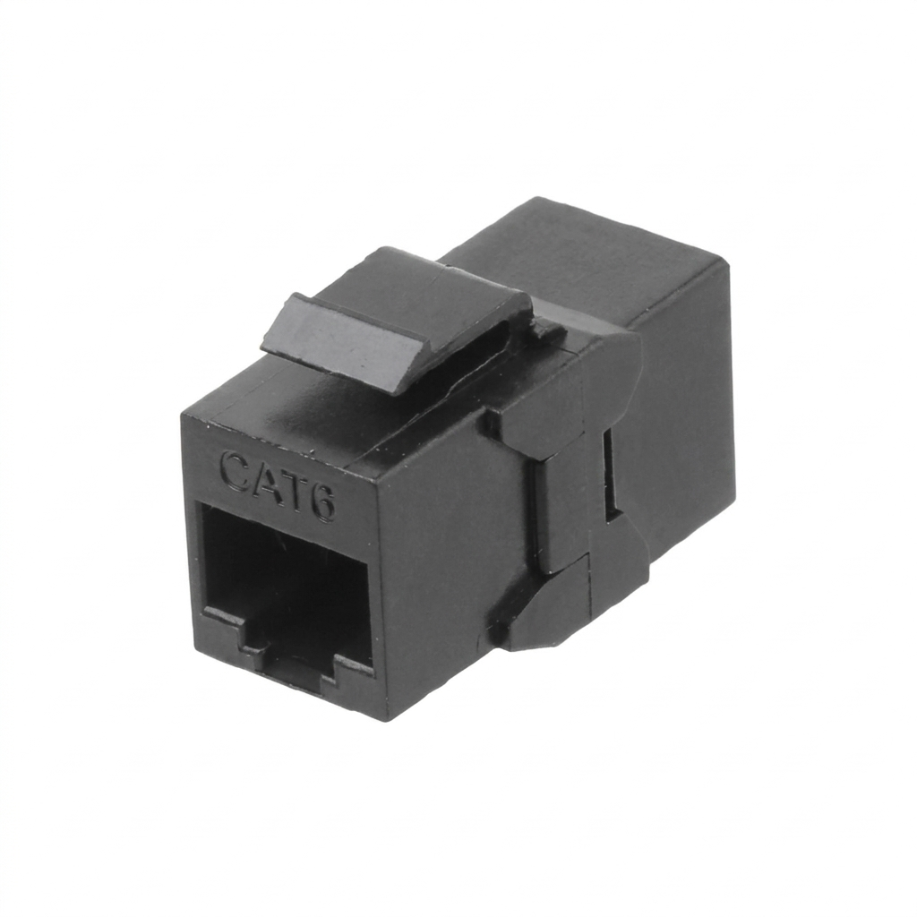 Hyperline CA2-KJ-C5E-BK Проходной адаптер (coupler), RJ-45(8P8C) формата Keystone Jack, категория 5e, черный