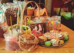 Освящение снедей в кириопасху