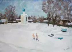 На Портовом канале зимой. Автор: Н.А. Карлыханов