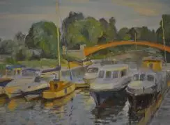 Стрельна. Яхт-клуб, перед закатом. Автор: И.П. Баклушин