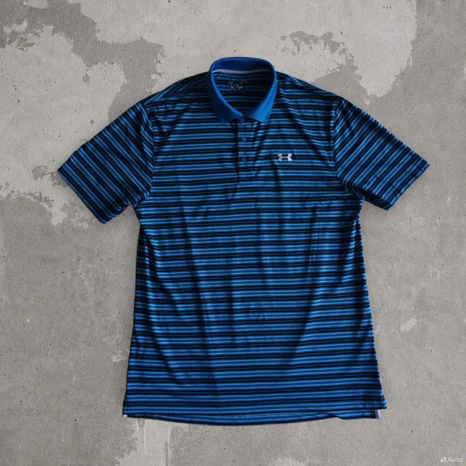 Поло Under Armour синее в полоску