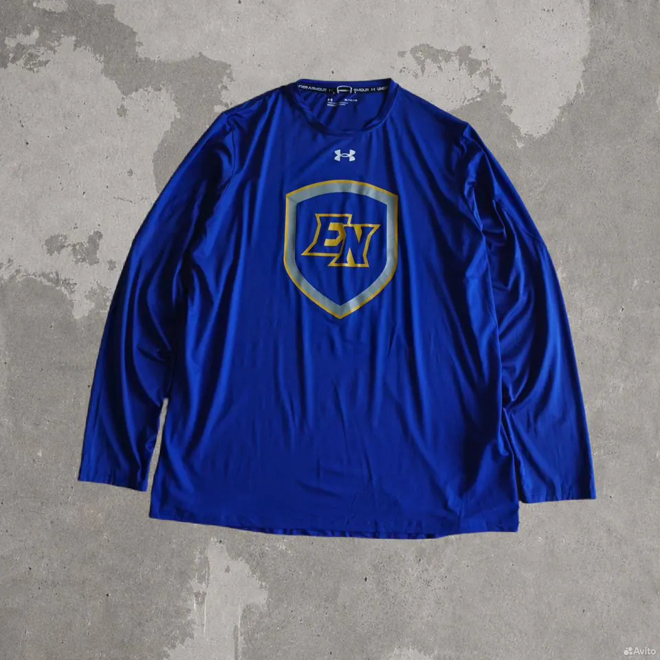 Футболка Under Armour синяя с длинным рукавом