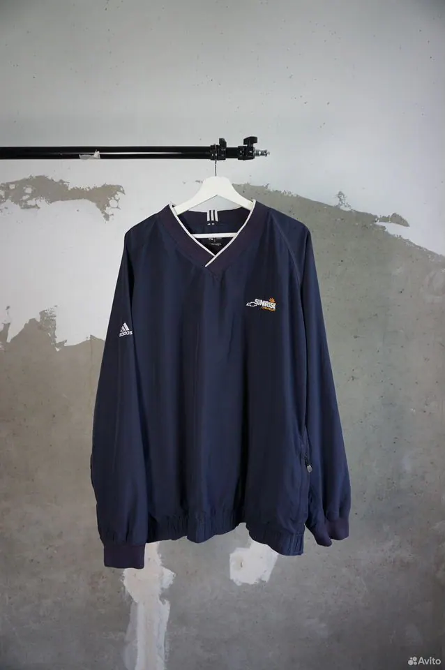 Куртка-ветровка Adidas Golf v-neck синего цвета