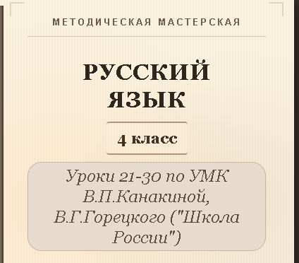 Русский язык, 4 класс. Конспекты уроков 21-30