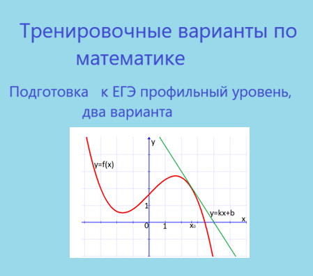 Тренировочные варианты по математике (подготовка  к  ЕГЭ, профильный уровень, два варианта)