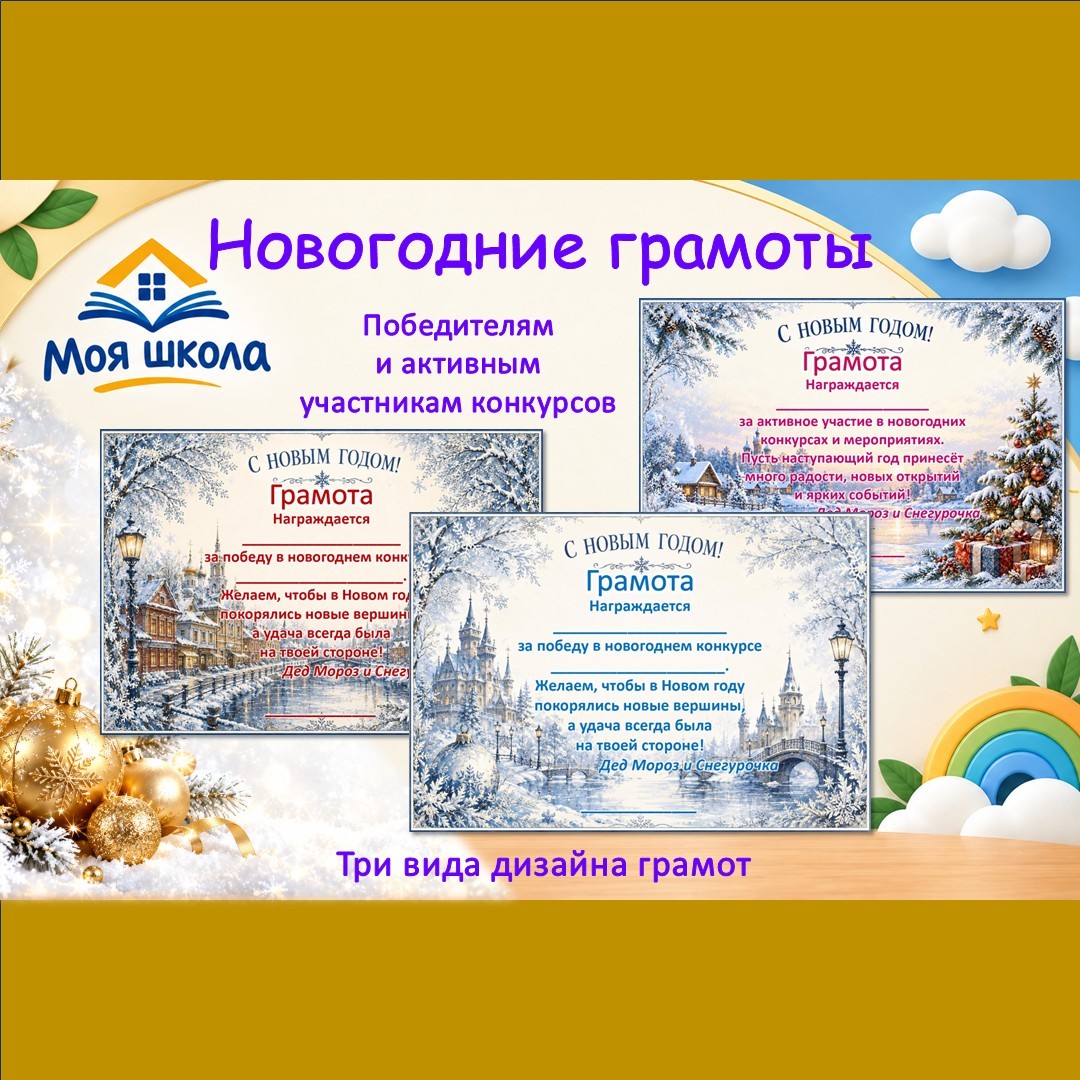 Набор волшебных зимних грамот от Деда Мороза и Снегурочки!