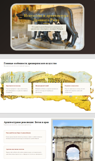 Презентация: «Искусство и архитектура Древнего Рима»