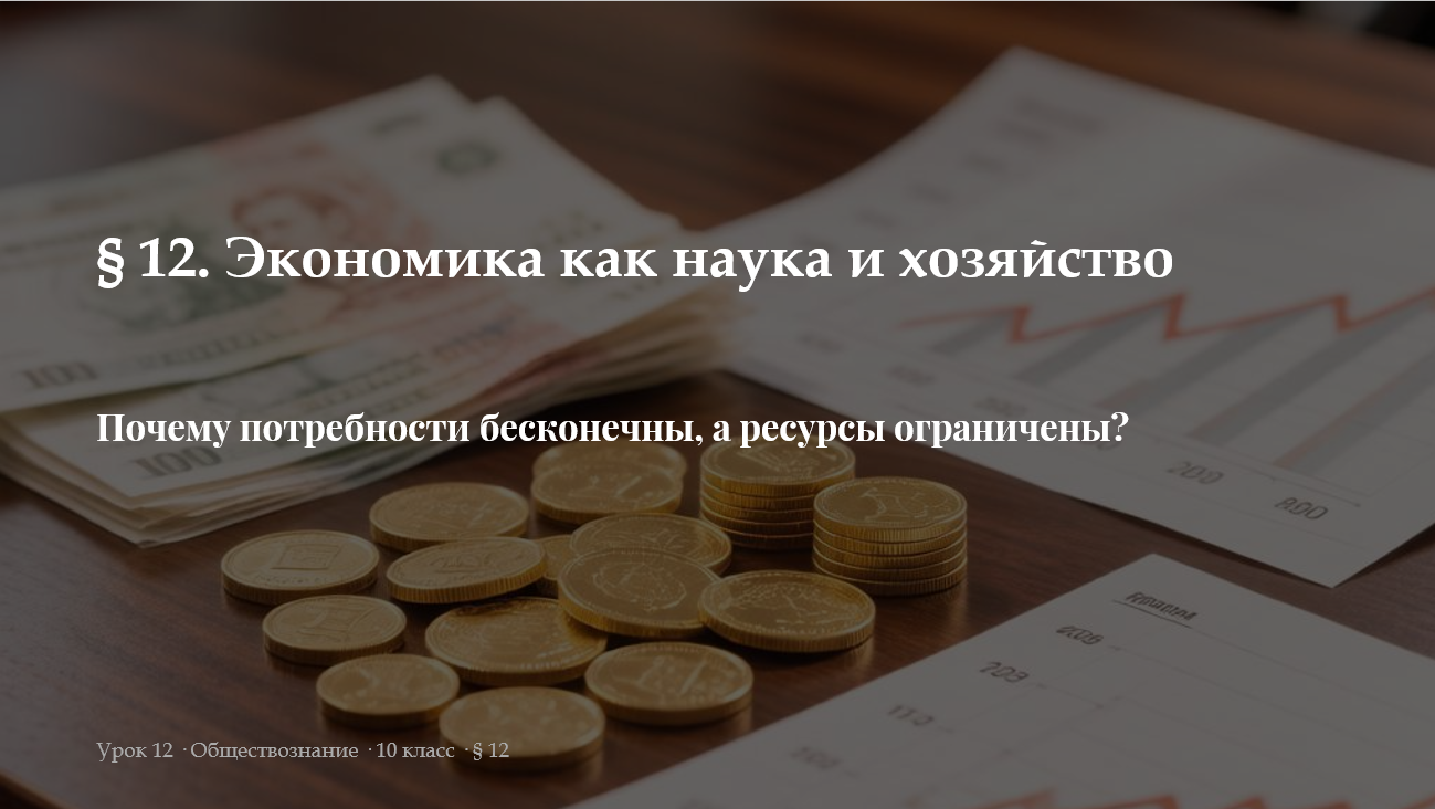 Комплект к уроку обществознания 10 класс  «Экономика как наука и хозяйство»