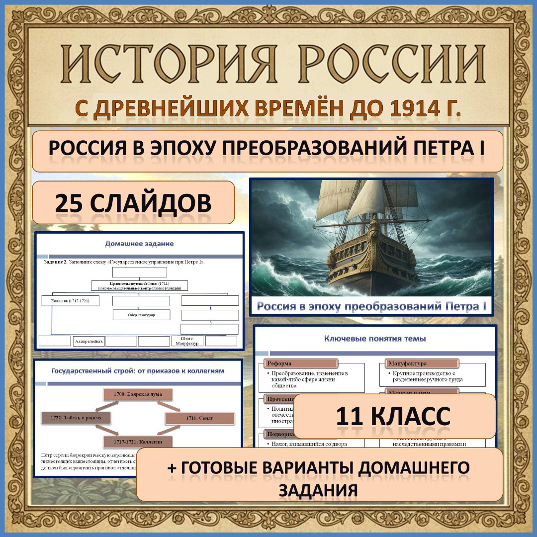 Презентация по истории России по теме: «Россия в эпоху преобразований Петра I»