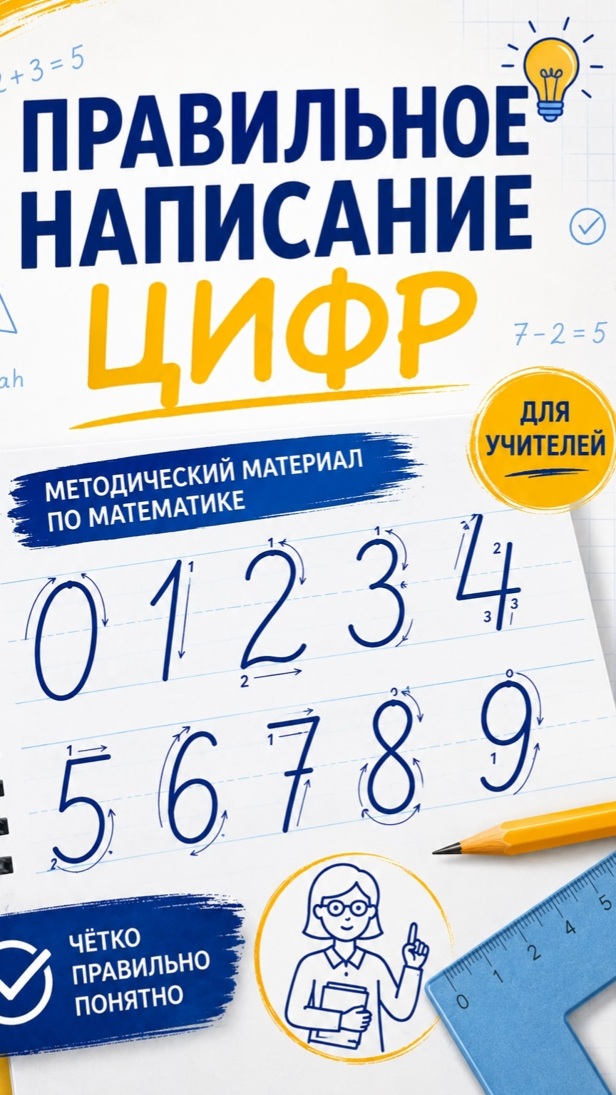 Карточки по правильному написанию цифр