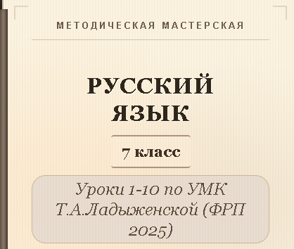 Русский язык, 7 класс. Конспекты уроков 1-10