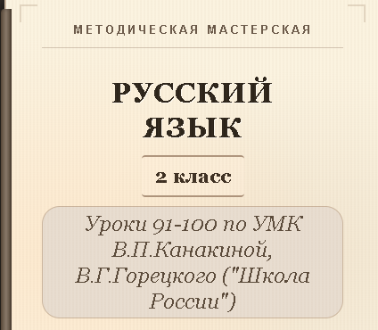 Русский язык, 2 класс. Конспекты уроков 91-100