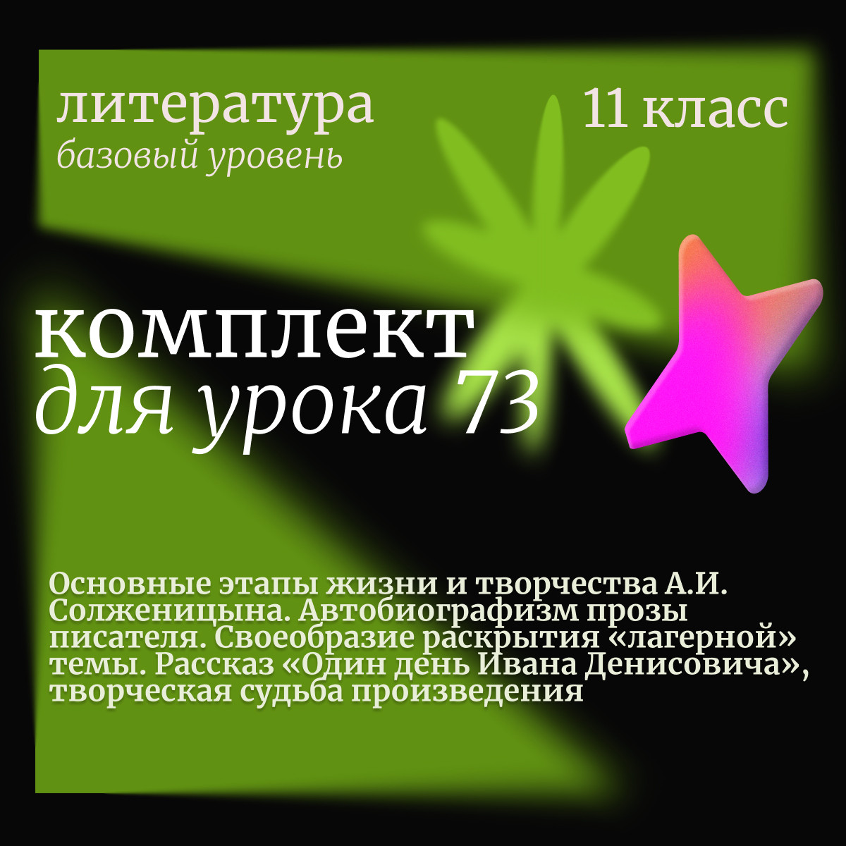 Литература 11 класс (базовый уровень). Урок 73. Основные этапы жизни и творчества А.И. Солженицына.