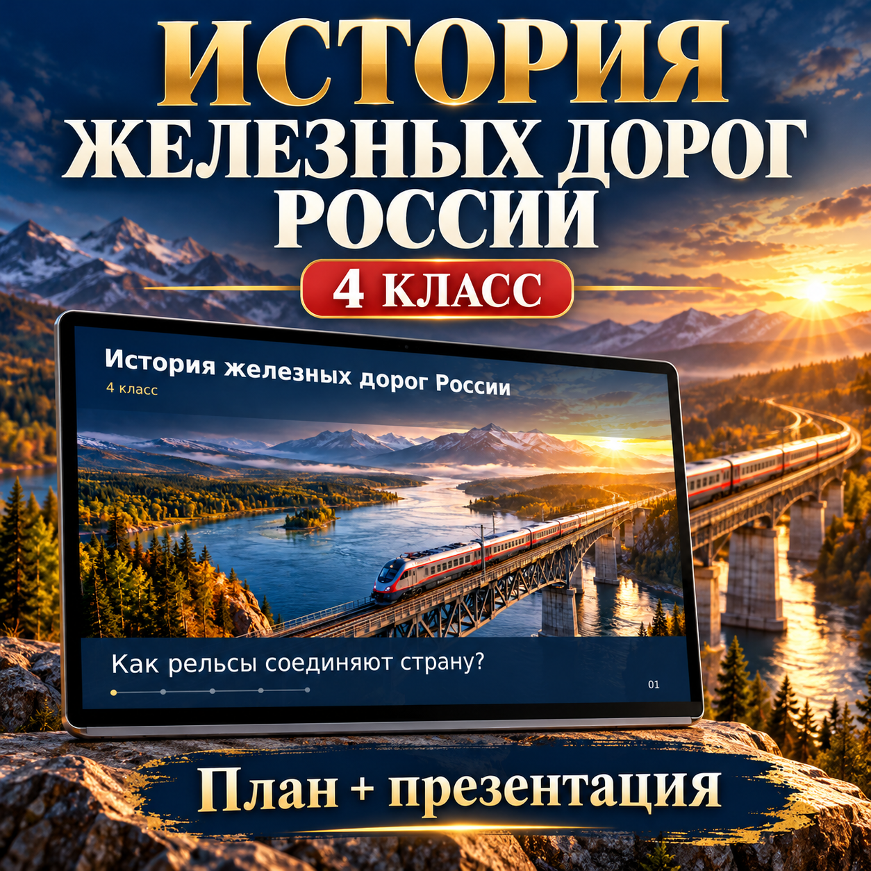 Комплект к занятию «История железных дорог России». Разговоры о важном, 4 класс