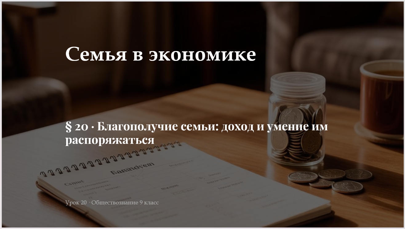Комплект к уроку обществознания 9 класс «Семья в экономике»