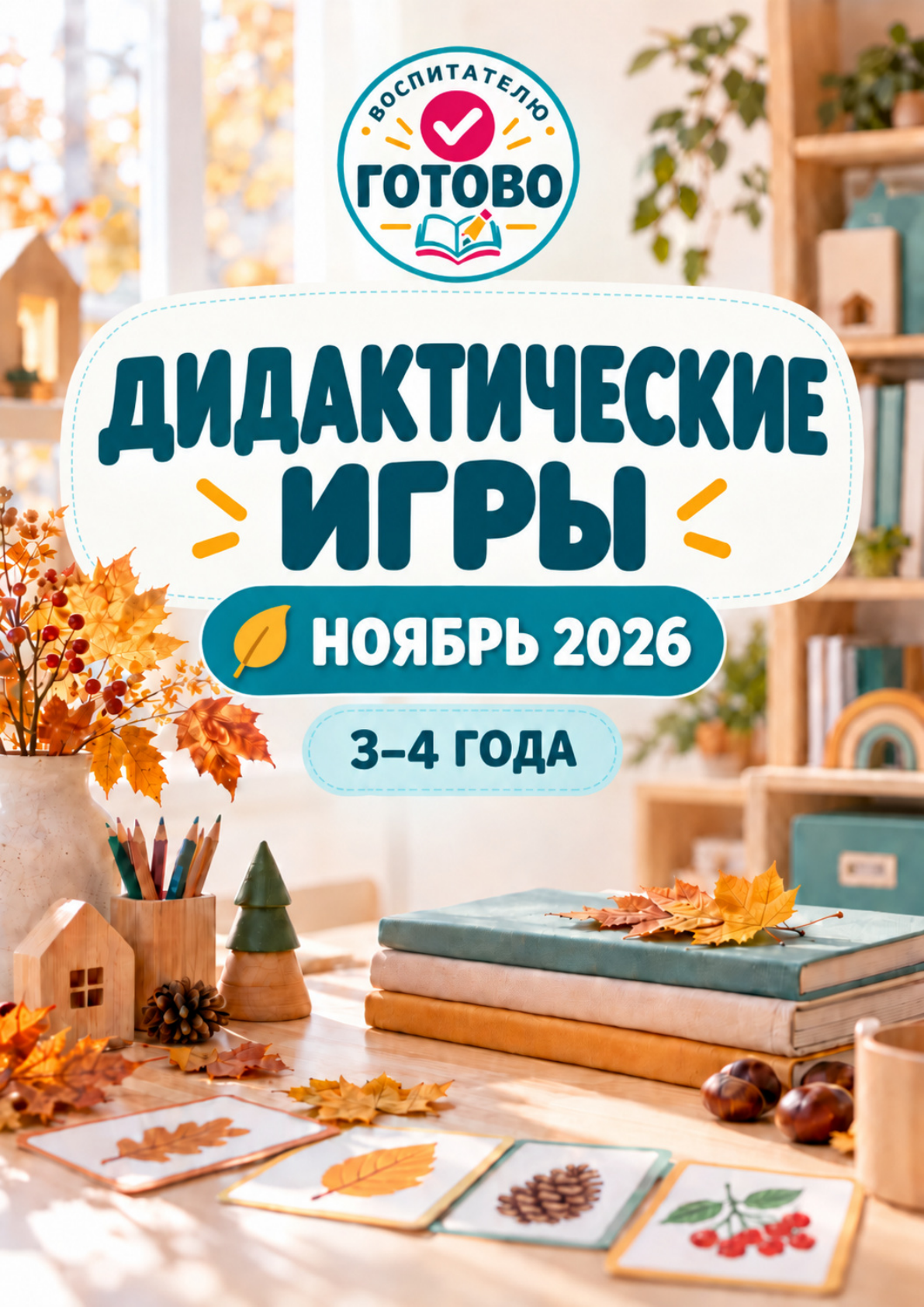 Дидактические игры для детей 3–4 лет • Ноябрь 2026 • 8 игр