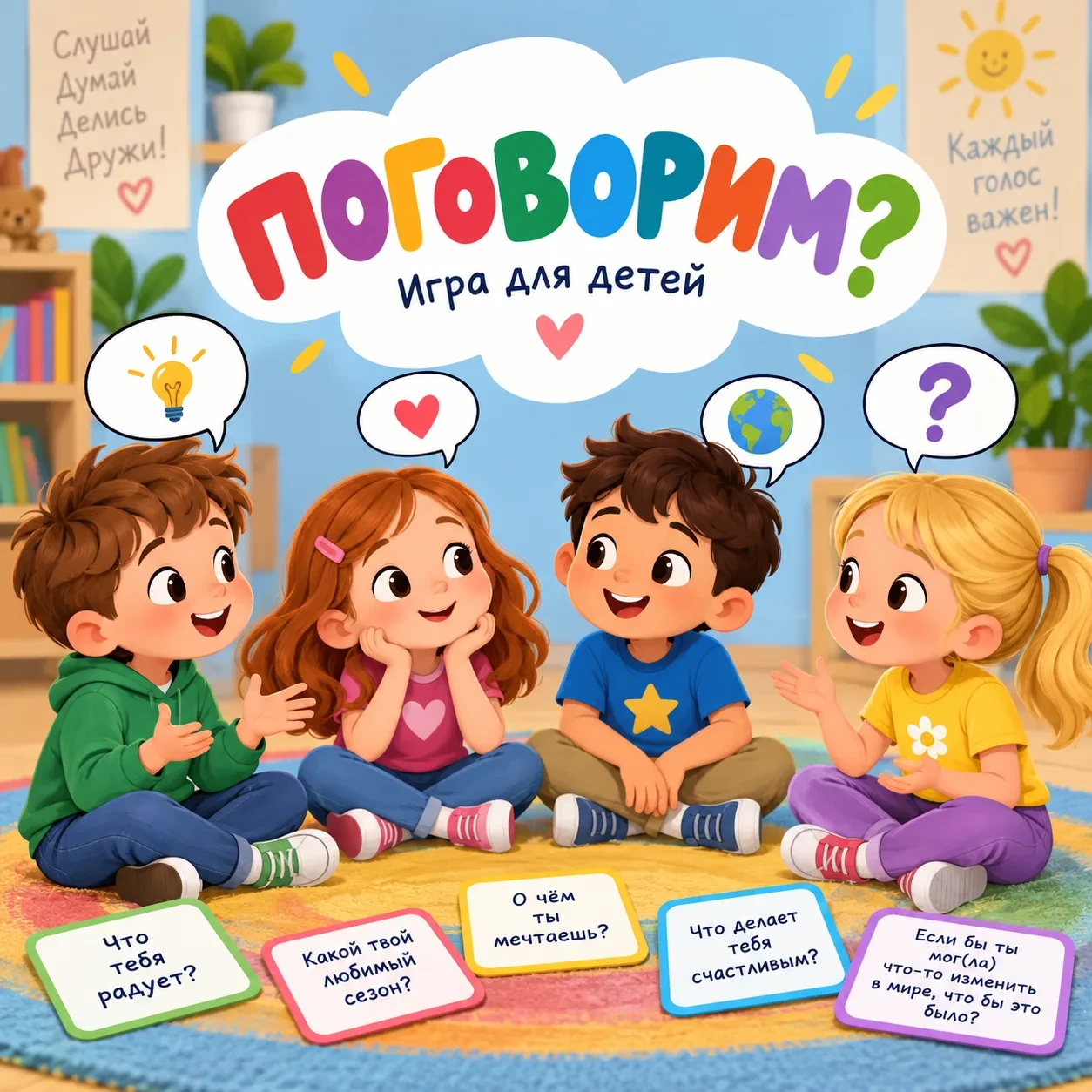 Игра "Поговорим" для детей 7-14 лет.Карточки.