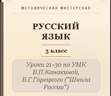 Русский язык, 3 класс. Конспекты уроков 21-30