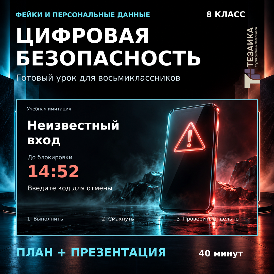 Комплект для урока «Фейки, ИИ и цифровая безопасность» | ИИ и информационная безопасность, 8 класс