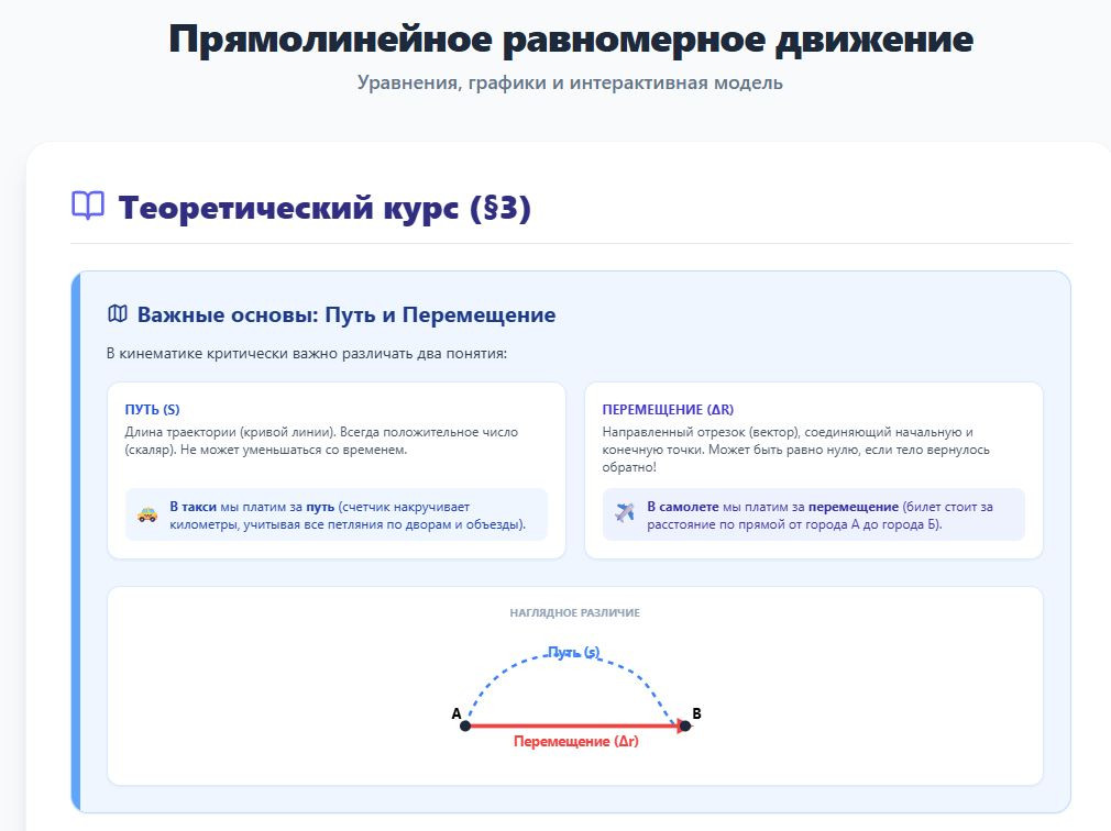 равномерное движение физика 10 класс