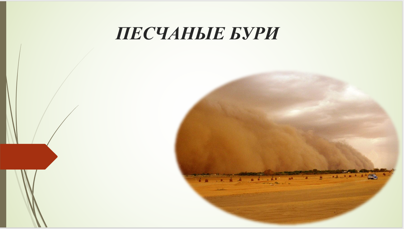 Презентация на тему "ПЕСЧАНЫЕ БУРИ"
