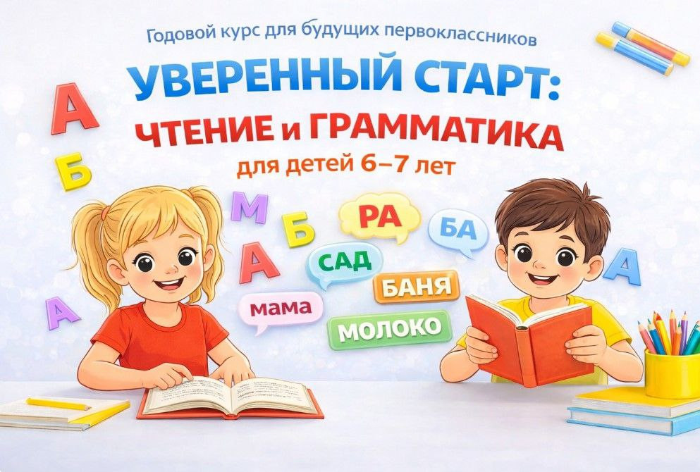 Годовой курс для будущих первоклассников Уверенный старт: чтение и грамматика (часть 2)