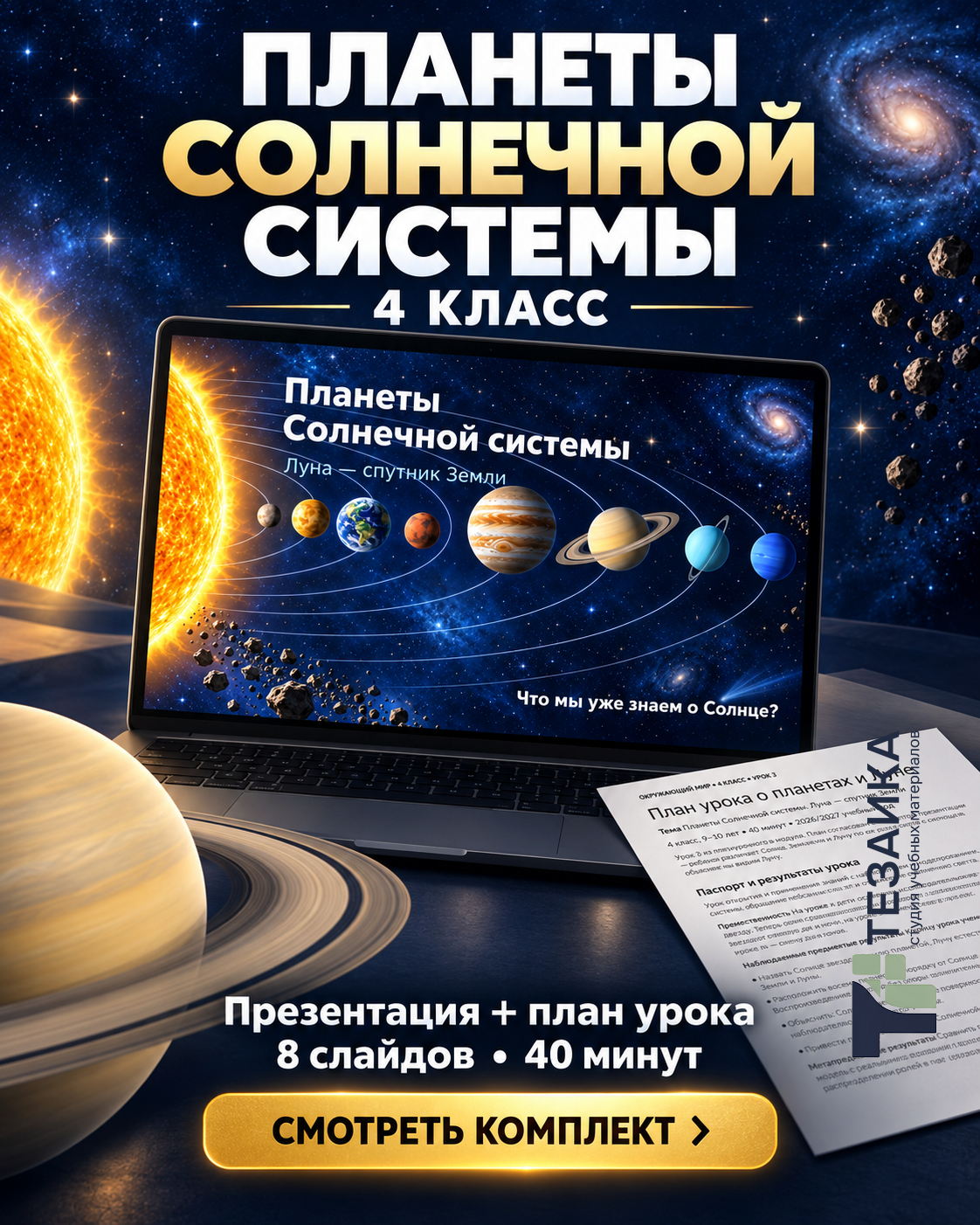 Комплект «Планеты Солнечной системы. Луна» | Окружающий мир, 4 класс