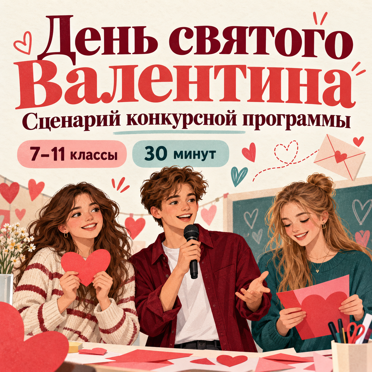 Сценарий школьной конкурсной программы ко Дню святого Валентина (7-11 класс)